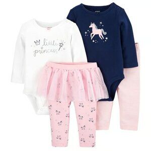 12 month girls Size Carter's 4-Piece Pants Outfit "Daddy's Little princess"